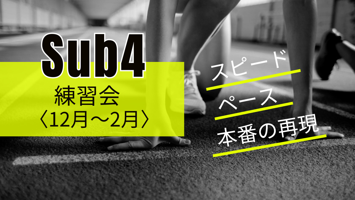 サブ4達成のための単発練習会